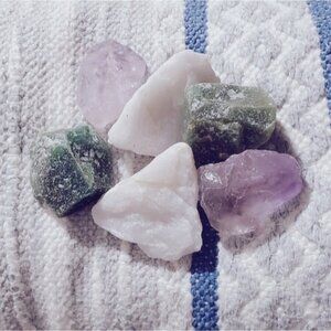 Brazilian Amethyst Raw Unrefined Crystal Stones 6 Piece Set